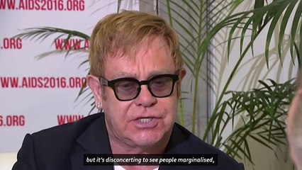 Sir Elton John urges world to continue fight to beat HIV