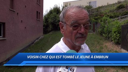 D!CI TV : Témoignage du voisin chez qui est tombé le jeune à Embrun