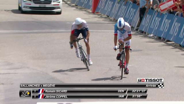 Arrivée de / Finish of Jérôme Coppel - Étape 18 / Stage 18 (Sallanches / Megève) - Tour de France 2016