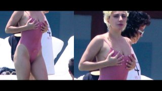 Lady Gaga Shows Off BUTT In Tiny Swimsuit