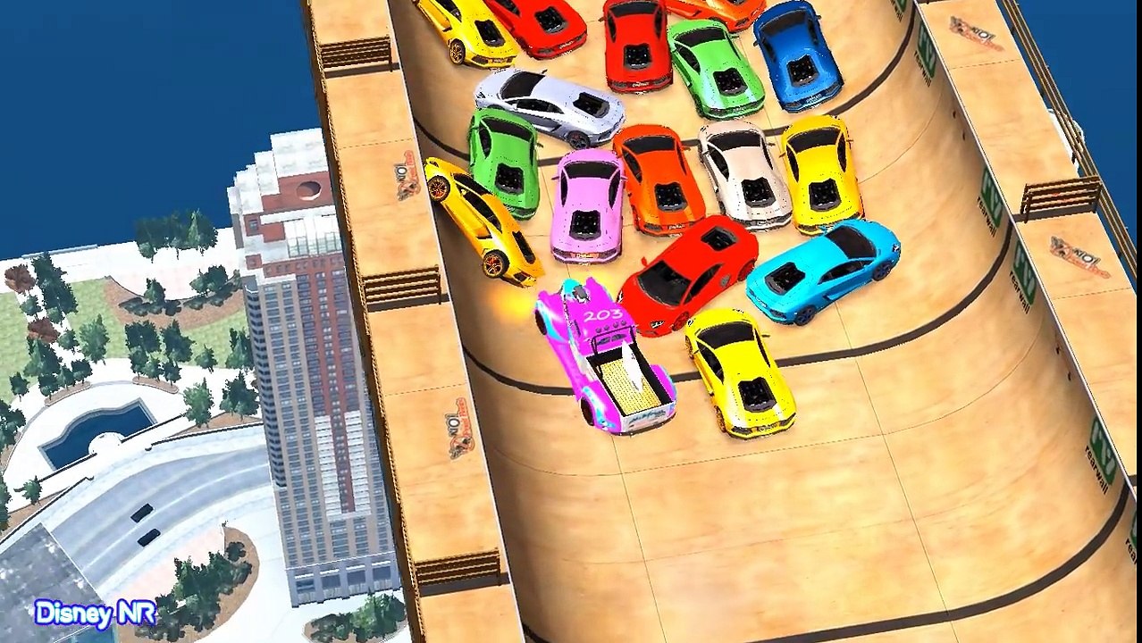 Color Cars for Kids with Cartoon Spiderman for Children and Nursery Rhymes Song