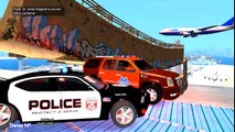 Color Suv Police Cars with Policeman Spiderman Cartoon for Kids and Nursery Rhymes Songs