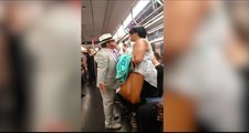 Un fan de Donald Trump insulte une femme noire parce qu'il n'a pas de place dans le métro !