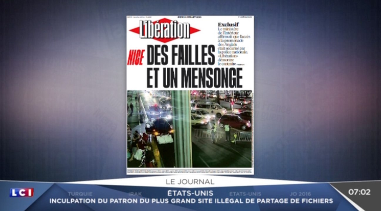 Libération accuse le gouvernement. Zap actu du 21/07/2016 par lezapping