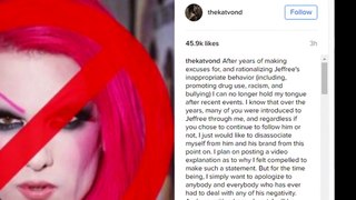 JeffreeStar vs Kat Von D fight Deleted tweet screenshots and HUGE Subscriber loss