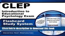 Read Clep Introduction to Educational Psychology Exam Flashcard Study System: Clep Test Practice