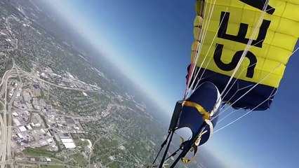 WOW! Navy SEALS' Insane Parachute Jump into Football Stadium! =O