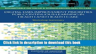 Read Digital Data Improvement Priorities for Continuous Learning in Health and Health Care: