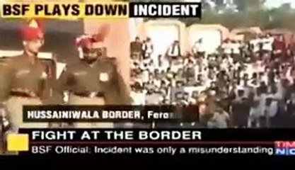 Fight At Wagah Border Between Pakistani Solider and Indian Army Solider