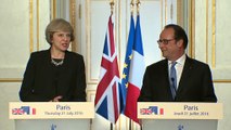 Point de presse conjoint avec Theresa May, Première ministre du Royaume-Uni