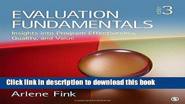 [Download] Evaluation Fundamentals: Insights into Program Effectiveness, Quality, and Value