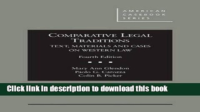 [PDF] Comparative Legal Traditions, Text, Materials and Cases on Western Law [Download] Full Ebook