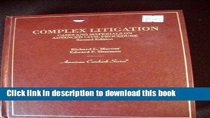 [PDF]  Complex Litigation: Cases and Materials on Advanced Civil Procedure  [Read] Full Ebook