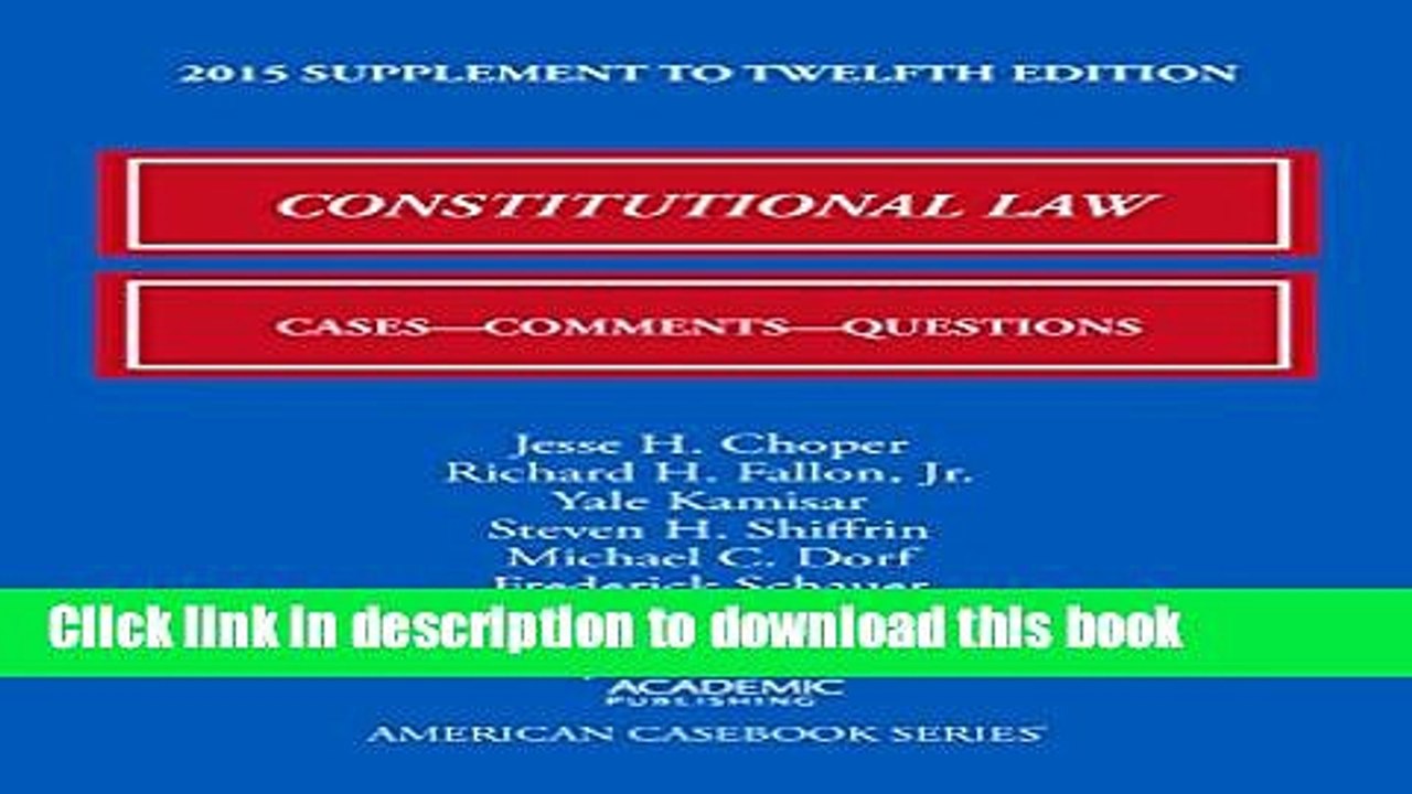 [PDF]  Constitutional Law: Cases, Comments, and Questions, 2015 Supplement  [Download] Online