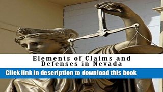 [PDF]  Elements of Claims and Defenses in Nevada  [Read] Online