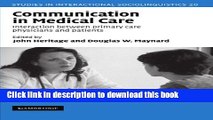 [PDF] Communication in Medical Care: Interaction between Primary Care Physicians and Patients