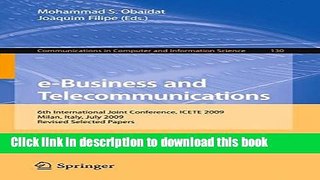Read e-Business and Telecommunications: 6th International Joint Conference, ICETE 2009, Milan,