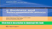 Read e-Business and Telecommunications: International Conference, ICETE 2008, Porto, Portugal,