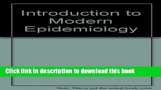 PDF Introduction to Modern Epidemiology [Download] Full Ebook