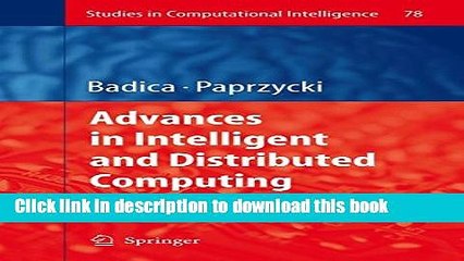 Read Advances in Intelligent and Distributed Computing: Proceedings of the 1st International