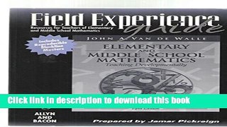 Download Field Experience Guide: Resources for Teachers of Elementary and Middleschool Mathematics