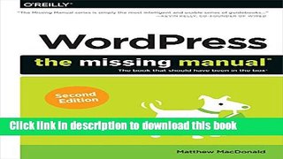 Read WordPress: The Missing Manual Ebook Free