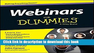 Read Webinars For Dummies Ebook Free