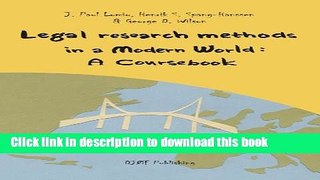 [PDF]  Legal Research Methods in a Modern World: A Coursebook  [Download] Online