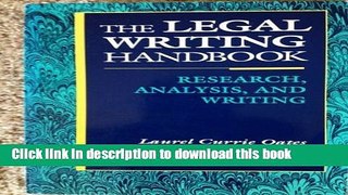 [PDF]  Legal Writing Handbook Research Analysis and Writing  [Read] Full Ebook