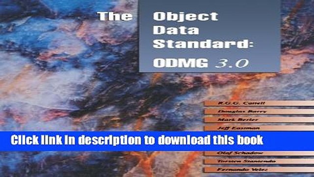 Download The Object Data Standard: ODMG 3.0 (The Morgan Kaufmann Series in Data Management