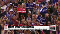 Donald Trump accepts Republican Party presidential nomination