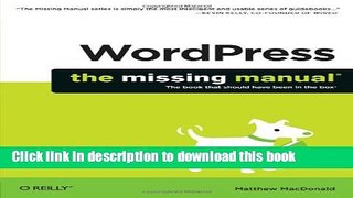 Download WordPress: The Missing Manual PDF Free