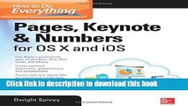 [PDF]  How to Do Everything: Pages, Keynote   Numbers for OS X and iOS  [Download] Online