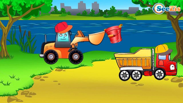 Мультфильмы для детей Экскаватор, Грузовик и Кран - Стройка Склада Мультики про машинки