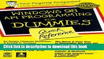 Download Windows 98 Api Programming for Dummies: Quick Reference  PDF Free