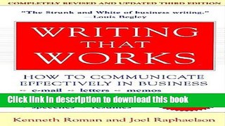 Read Book Writing That Works, 3e: How to Communicate Effectively in Business ebook textbooks