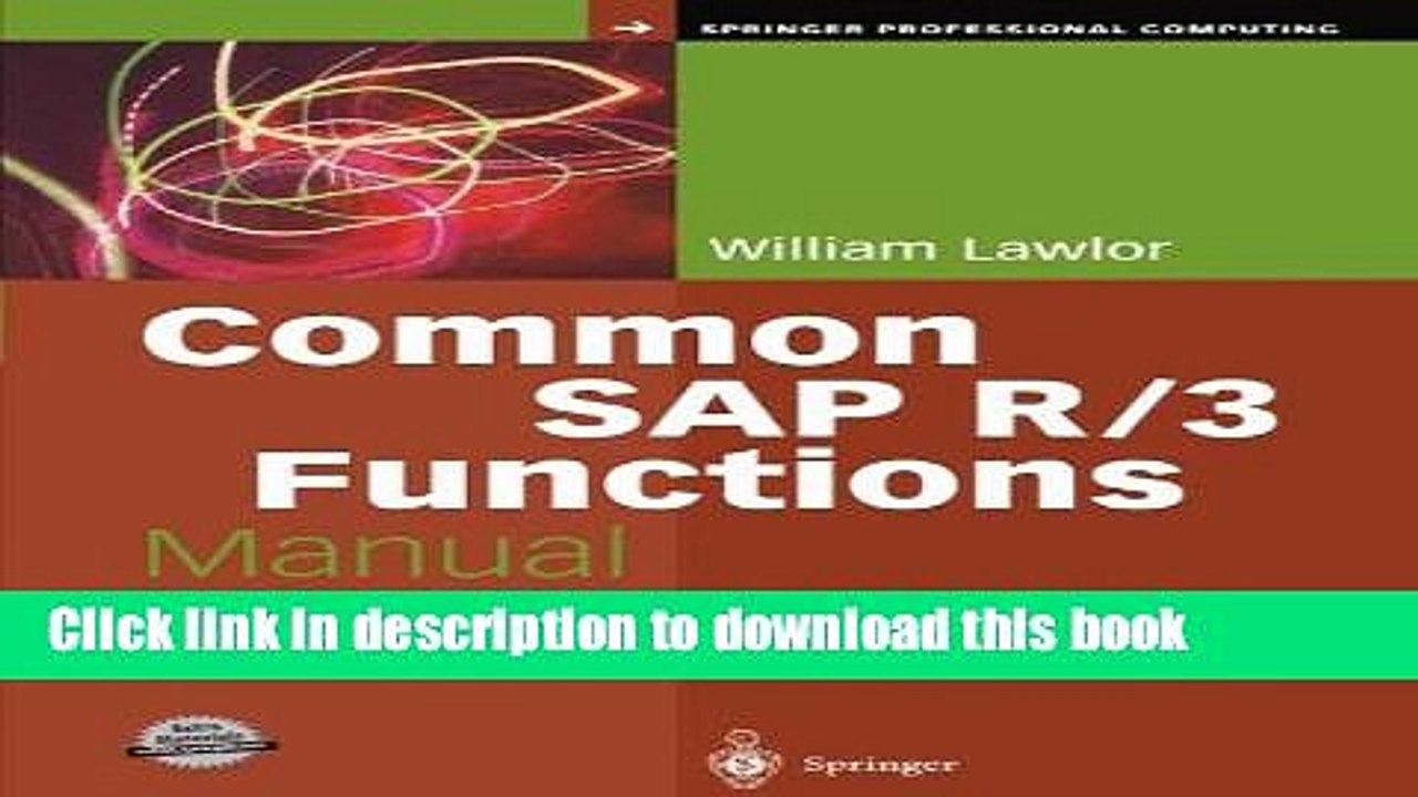 Read Common SAP R/3 Functions Manual (Springer Professional Computing) Ebook Free
