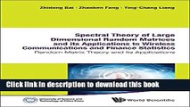 Download Spectral Theory of Large Dimensional Random Matrices and Its Applications to Wireless
