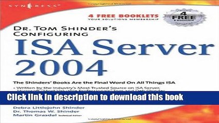 Read Dr. Tom Shinder s Configuring ISA Server 2004  PDF Free
