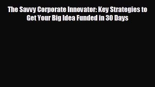 Free [PDF] Downlaod The Savvy Corporate Innovator: Key Strategies to Get Your Big Idea Funded