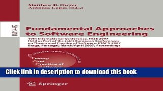 Read Fundamental Approaches to Software Engineering: 10th International Conference, FASE 2007 Held