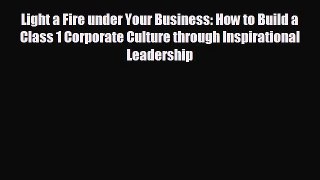 READ book Light a Fire under Your Business: How to Build a Class 1 Corporate Culture through