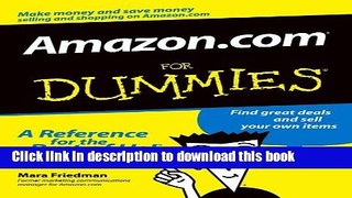 Read Amazon.com For Dummies (For Dummies (Computers)) Ebook Free