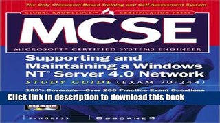 Read MCSE Supporting and Maintaining a Windows NT Server 4.0 Network Study Guide: Exam 70-244