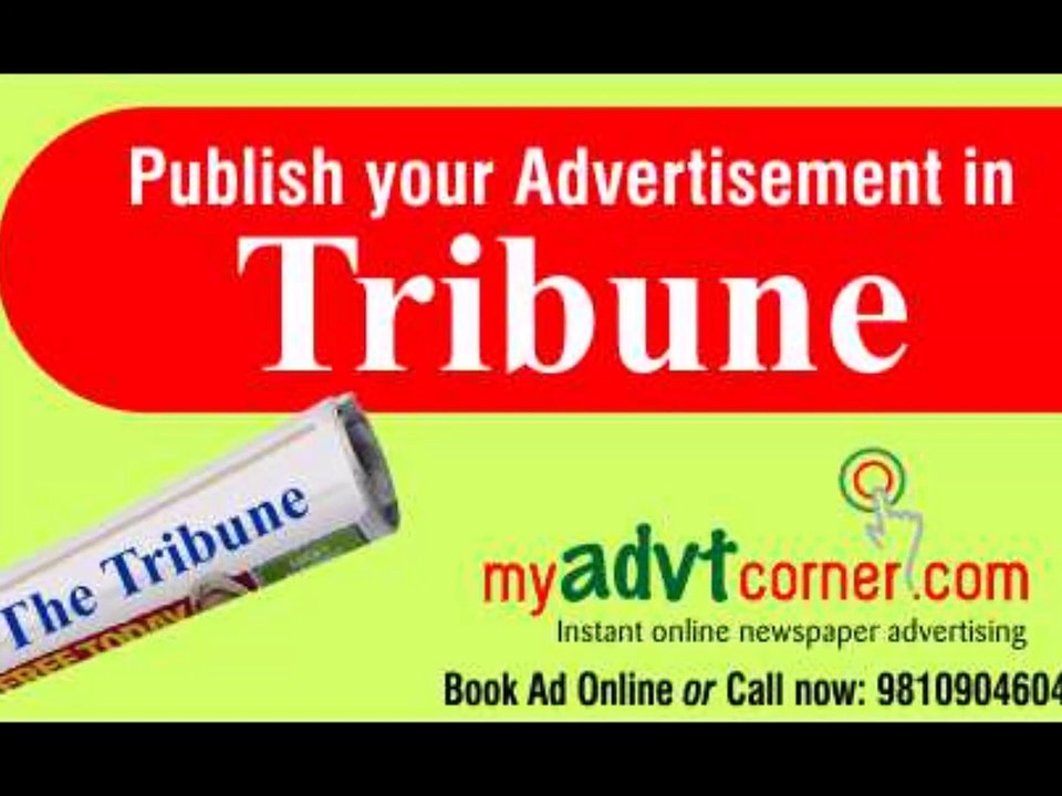 The Tribune Classified Advertisement Rates, Rate Card, Tariff and Discounted Packages