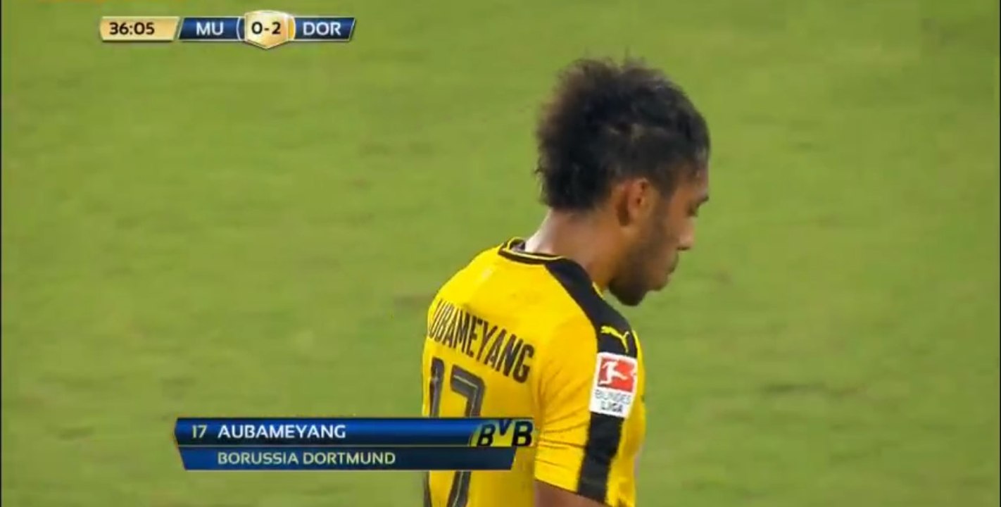 0-2 Pierre Aubameyang Goal - Manchester United 0-2 Borussia Dortmund - 22-07-2016