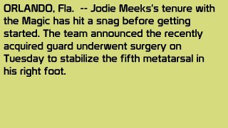 Jodie Meeks has surgery to stabilize injured foot