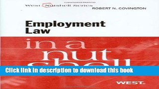 Read Book Employment Law in a Nutshell, Third Edition (West Nutshell) PDF Online