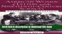 [PDF] American Women of Letters and the Nineteenth-Century Sciences: Styles of Affiliation