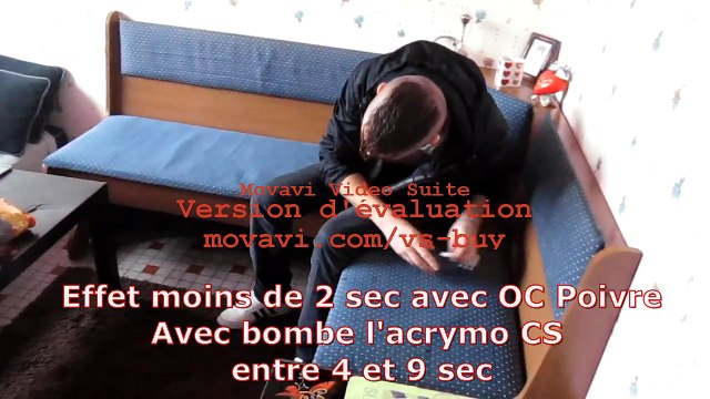 Test bombe lacrymogène Gel Poivre OC 10% pepper spray